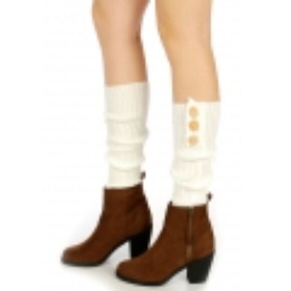 Leg warmers wooden button + colorful hearts compression socks (L/XL) combo NWT - Picture 8 of 9